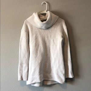 White knit turtleneck